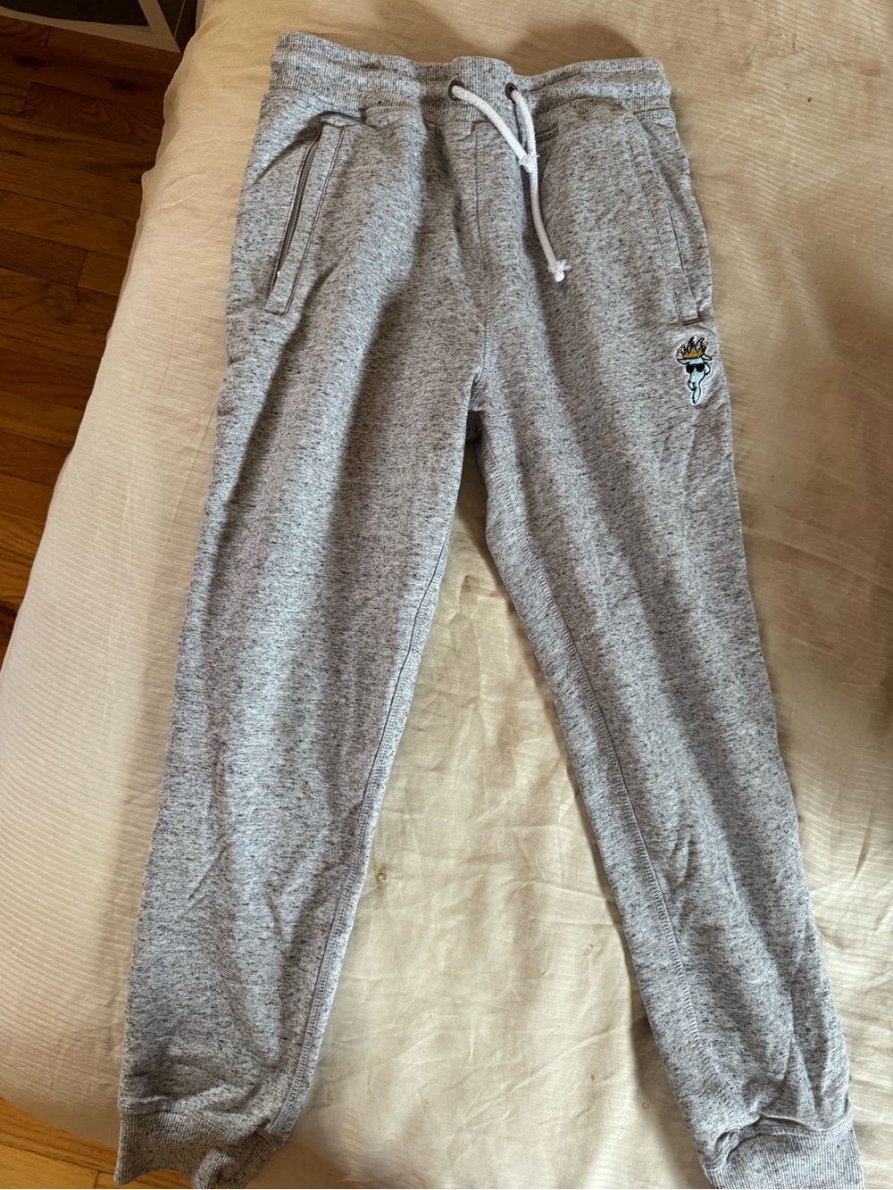 Kids Gray Heather Jogger Sweatpants with Drawstring